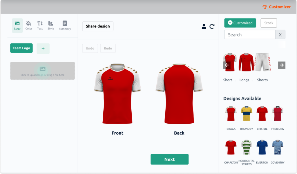 sportswear customization platform case study -Custimoo